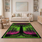 Neon Pink Blossom Tree Area Rug
