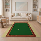 ODIKA Washable Pool Table Billiards Area Rug - Low Pile Non-Slip Game Room Decor
