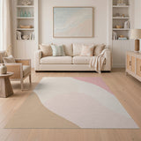 Beige Blush Organic Abstract Area Rug