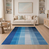 Geometric Modern Modern Blue Vertical Stripe Area Rug