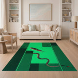 Vibrant Green Viper Geometric Area Rug