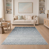 Navy Ombre Geometric Trellis Area Rug