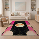 Cosmic Pink Harvest Moon Area Rug