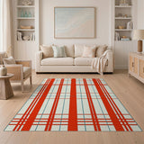 Bold Red Blue Plaid Area Rug