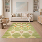 Geometric Modern Green Starburst Geometric Area Rug