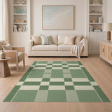 Sage Green Geometric Plaid Area Rug