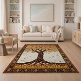 Traditional Persian Golden Tree of Life Persian Area Rug