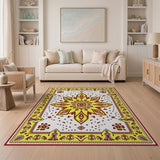 Radiant Yellow Mandala Persian Rug