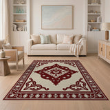 Ornate Red Medallion Persian Traditional Persian Area Rug