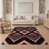 Coral Zigzag Geometric Southwestern Area Rug