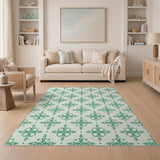 Green Emerald Green Persian Motif Area Rug
