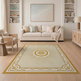 Radiant Gold Sunburst Medallion Rug