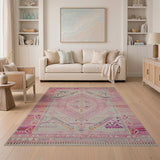 Heritage Tribal Pink Pink Heritage Tribal Geometric Area Rug