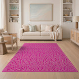 Vibrant Pink Heritage Script Area Rug