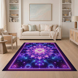 Neon Cosmic Mandala Area Rug