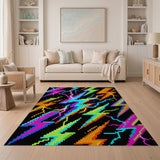 Neon Lightning Bolt Multi-Color Area Rug