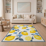 Fruit Pattern Yellow Lemon Fruit Area Rug