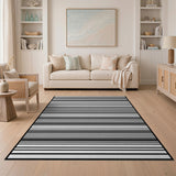 Black and White Bold Horizontal Stripe Bold Black White Horizontal Stripe Area Rug