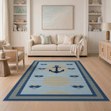 Navy Anchor Nautical Area Rug