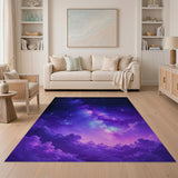 Ethereal Purple Galaxy Nebula Area Rug