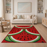 Multi-color and Patterns Fruit Pattern Watermelon Slice Fruit Pattern Area Rug
