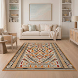 Orange Bold Orange Geometric Southwestern Area Rug