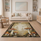 Kids Cartoon Whimsical Mushroom Forest Area Rug