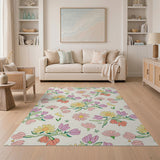 Pastel Daisy Tulip Floral Rug