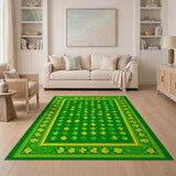 Lucky Shamrock Clover Area Rug - Green Yellow