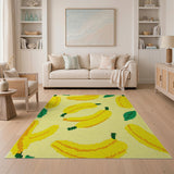 Vibrant Yellow Banana Fruit Pattern Rug