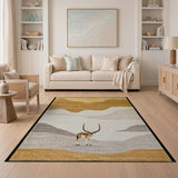 Oryx Silhouette Desert Mountains Rug