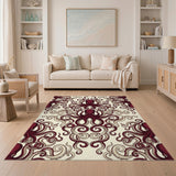 Red Octopus Swirl Area Rug