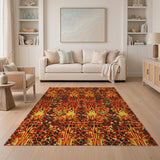 Vibrant Orange Southwestern Area Rug