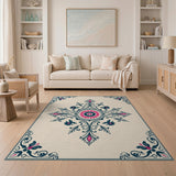 Multi-color and Patterns Ornate Pink Medallion Persian Area Rug