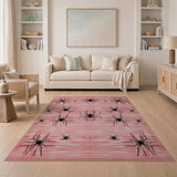 Bold Black Spider Silhouettes Red Area Rug