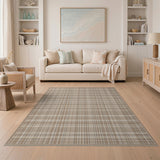 Rustic Farmhouse Beige Plaid Checkered Area Rug