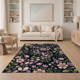 Vintage Pink Purple Floral Area Rug