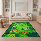 Playful Jungle Safari Kids Area Rug