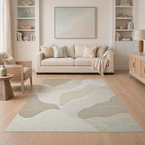 Beige Abstract Wave No. 2 Area Rug