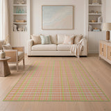 Orange Green Checkered Plaid Area Rug
