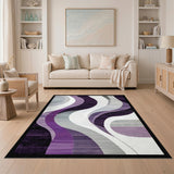 Purple Wave Purple Abstract Wave Area Rug