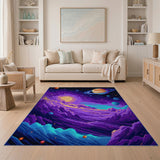 Cosmic Pixel Nebula Space Area Rug