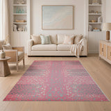 Pink Grey Spotted Abstract Area Rug