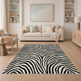 Bold Geometric Modern Bold Black White Zebra Stripe Area Rug