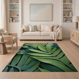 Lush Layered Green Leaves Area Rug
