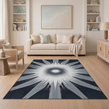 Black White Sunburst Area Rug