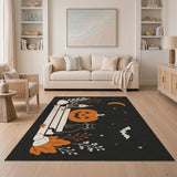 Halloween Pumpkin Cat Area Rug