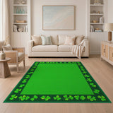 Lucky Shamrock Border Green Area Rug