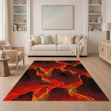 Fiery Lava Flow Red Area Rug