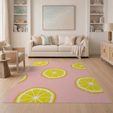 Blush Pink Lemon Slices Area Rug